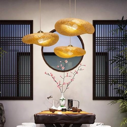 Bamboo Rattan Wooden Pendant Light - 3000 Kelvin