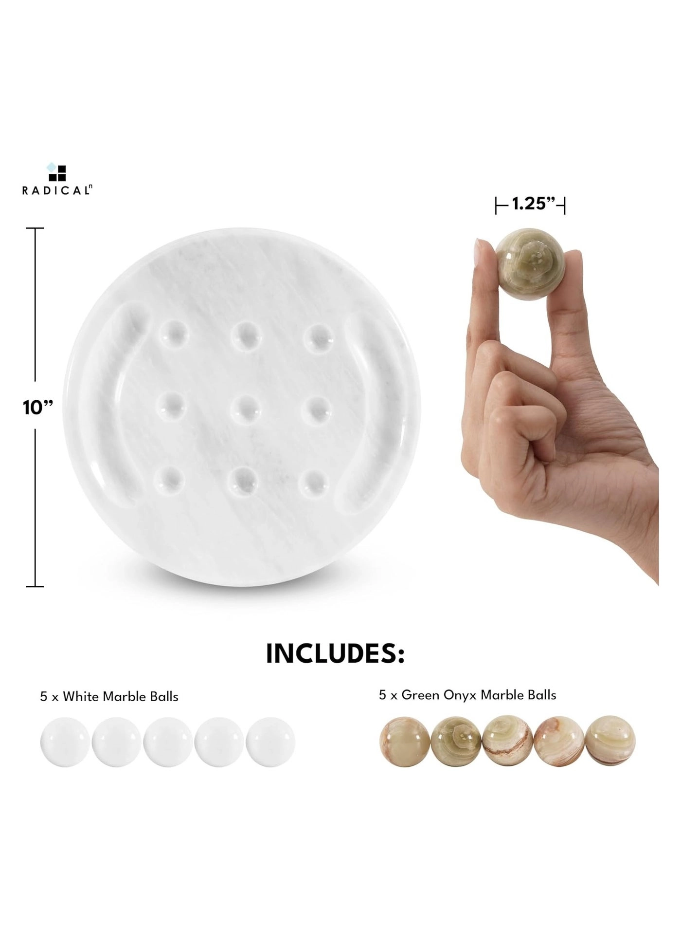 tic_tac_toe - Marble Handmade Red and Coral