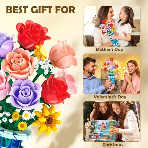 Flowers Bouquet Building Set - 827 pcs