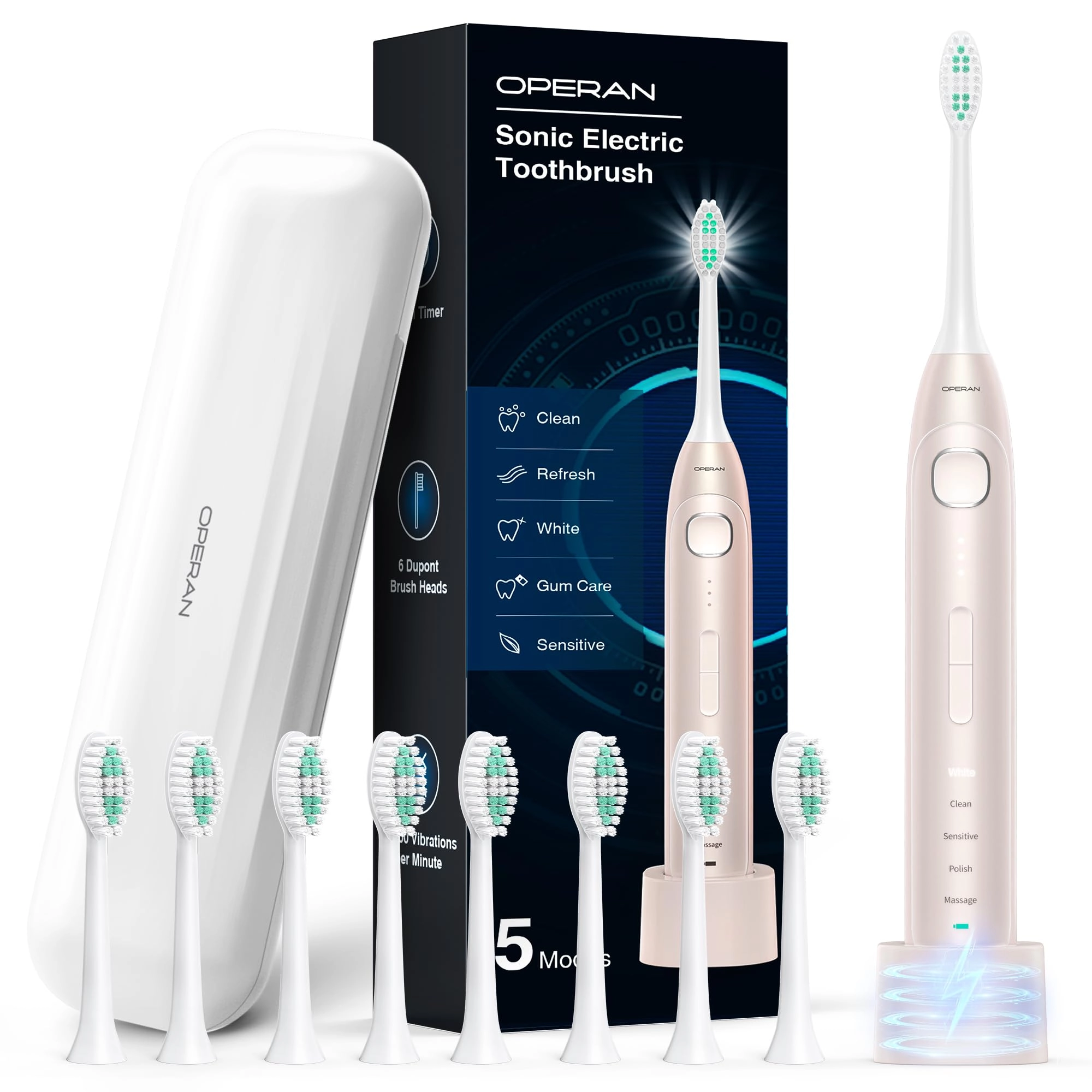 Operan Electric Toothbrush - Rechargeable Sonic 5 Modes