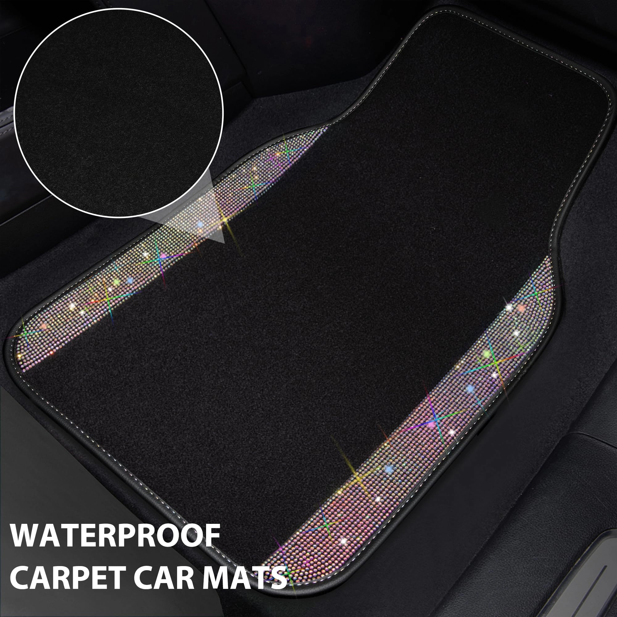 Bling Diamond Car Mats - 4.0 Count Universal Fit