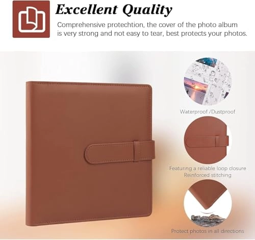 2x3" 256 Pockets PU Leather Photo Album
