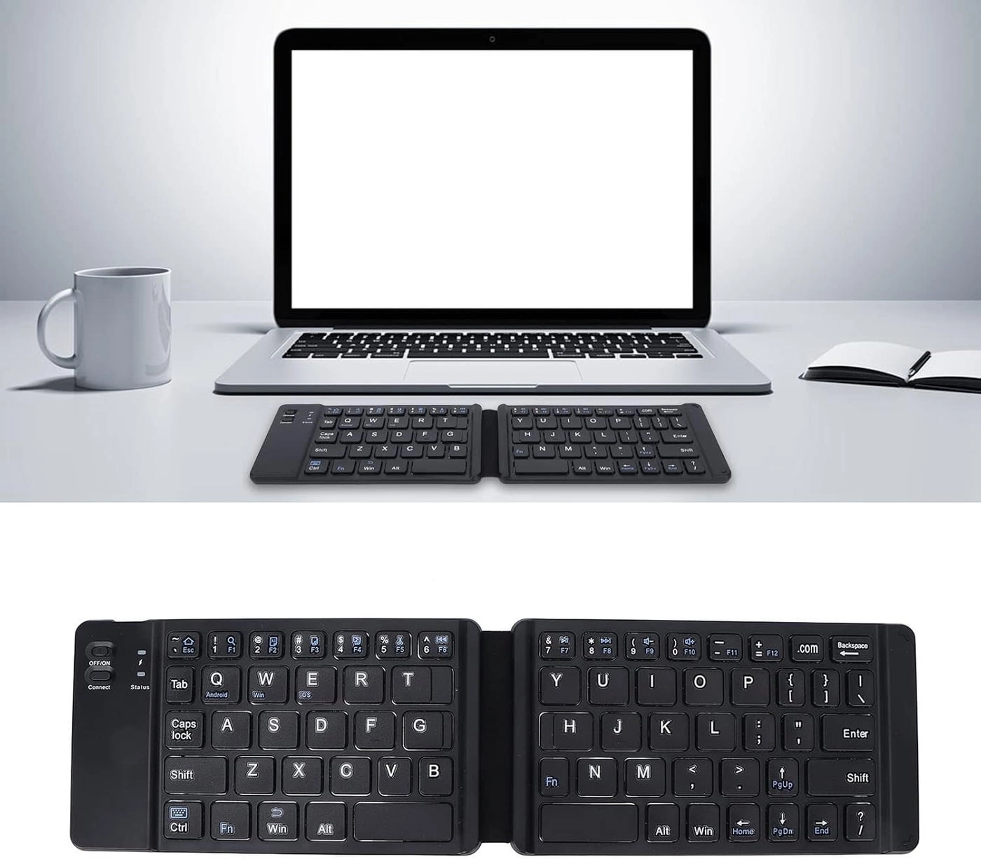 Foldable Bluetooth Keyboard - Portable Wireless Rechargeable