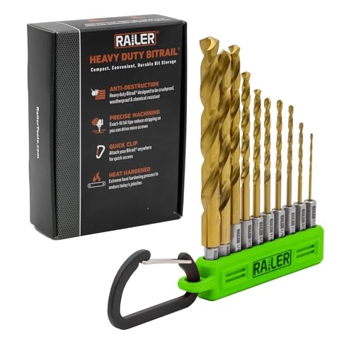 Railer Drill Bit Set - Titanium coated high speed steel 10PC