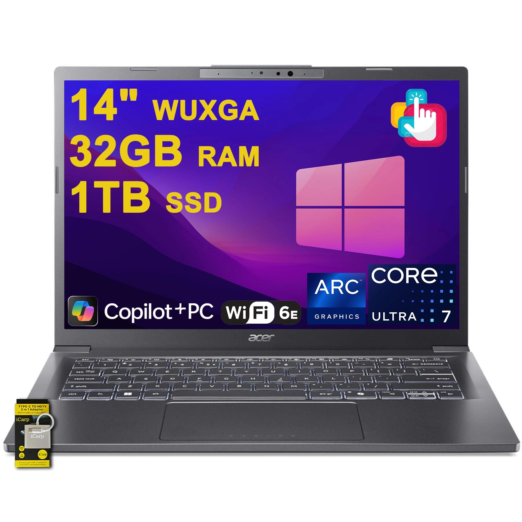 ASPIRE A14-52MT-701K - 14'' Core Ultra 7 258V 32GB DDR5 1TB SSD