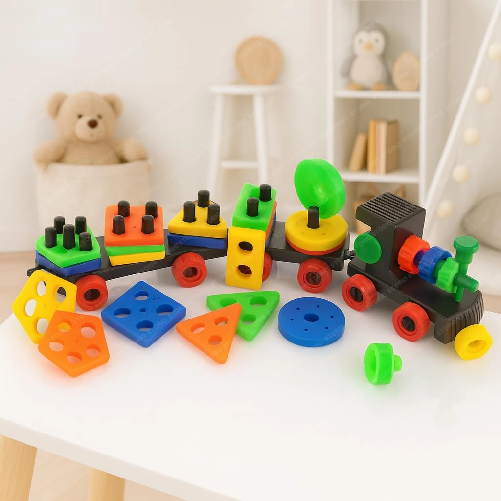 Shape Sorting Stacking Train - 3 Years And Up 1 Piece