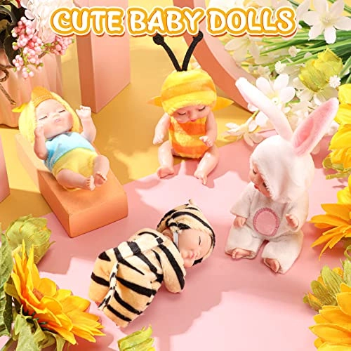 Reborn Baby Doll - 4 Inch Animal Clothes 4 Pcs Bundle