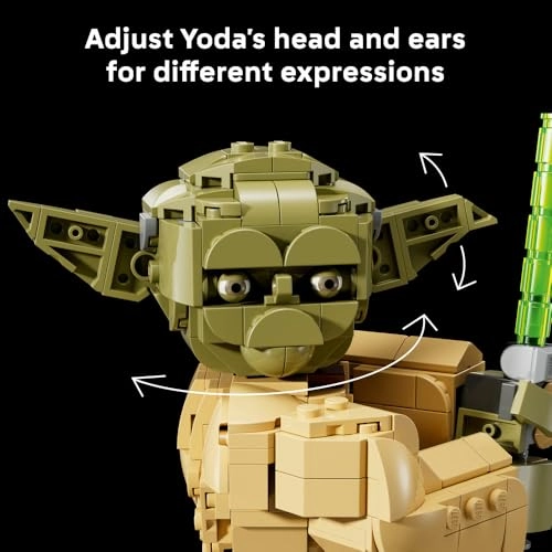 Star Wars Yoda Bust (75438) - Display Model Kit with Green Lightsaber