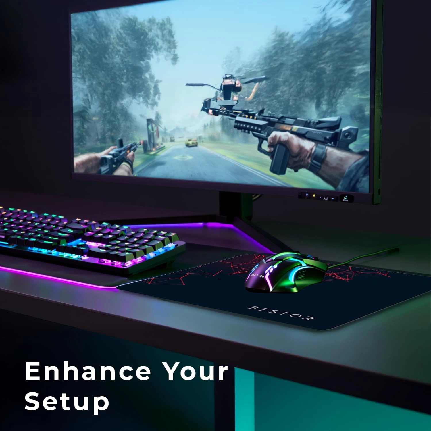 Gaming Keyboard and Mouse Combo - QWERTY Wired