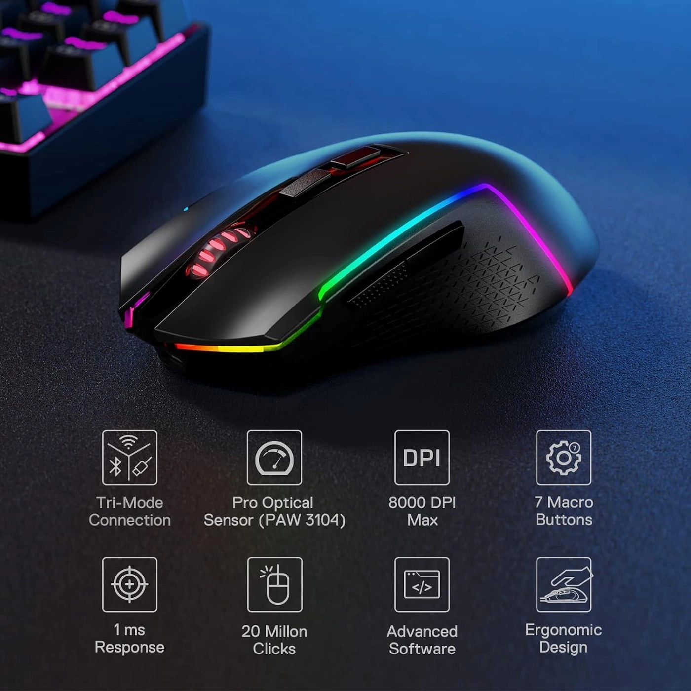 M693 Wireless Gaming Mouse - Bluetooth