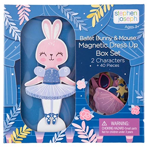 Stephen Joseph Bunny Magnetic Dress Up Doll + Mouse Magnetic Dress Up Doll