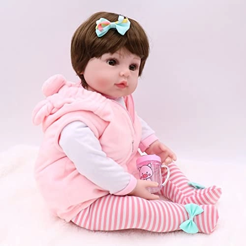Rebirth Baby Doll - 48cm/58cm Silicone Limbs Cloth Body Panda Clothes Gift Set