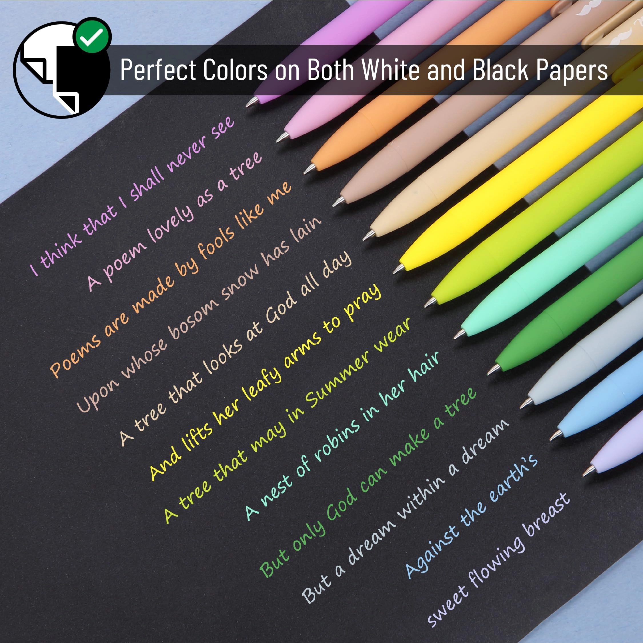 Retractable Gel Pens - 12 Pack 0.7mm
