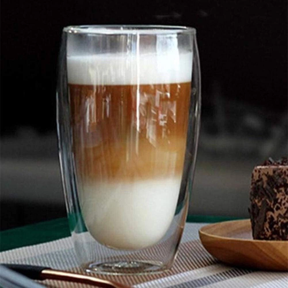 Double Wall Glass Cup - 2 pcs Insulated 450 ml