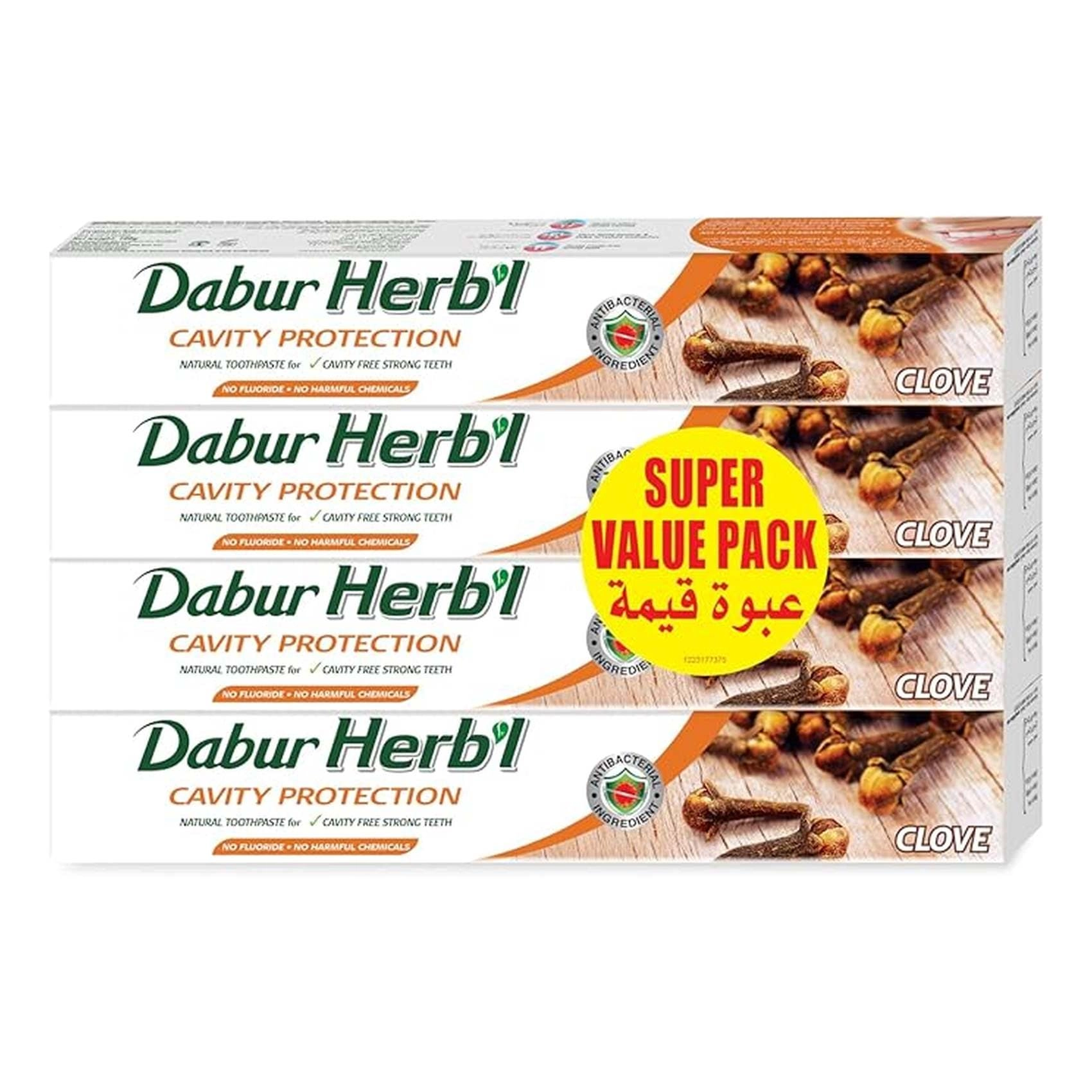 Dabur Cavity Protection Clove Flavour Toothpaste 100g Pack of 4
