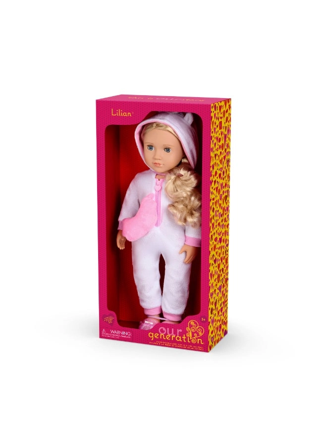 Lilian Fashion Doll - 18-inch Unicorn Pyjama Playset Ages 3+