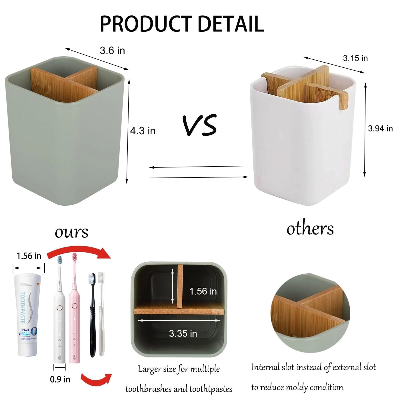Electric Toothbrush Holder - 3 Slots Bathrooms
