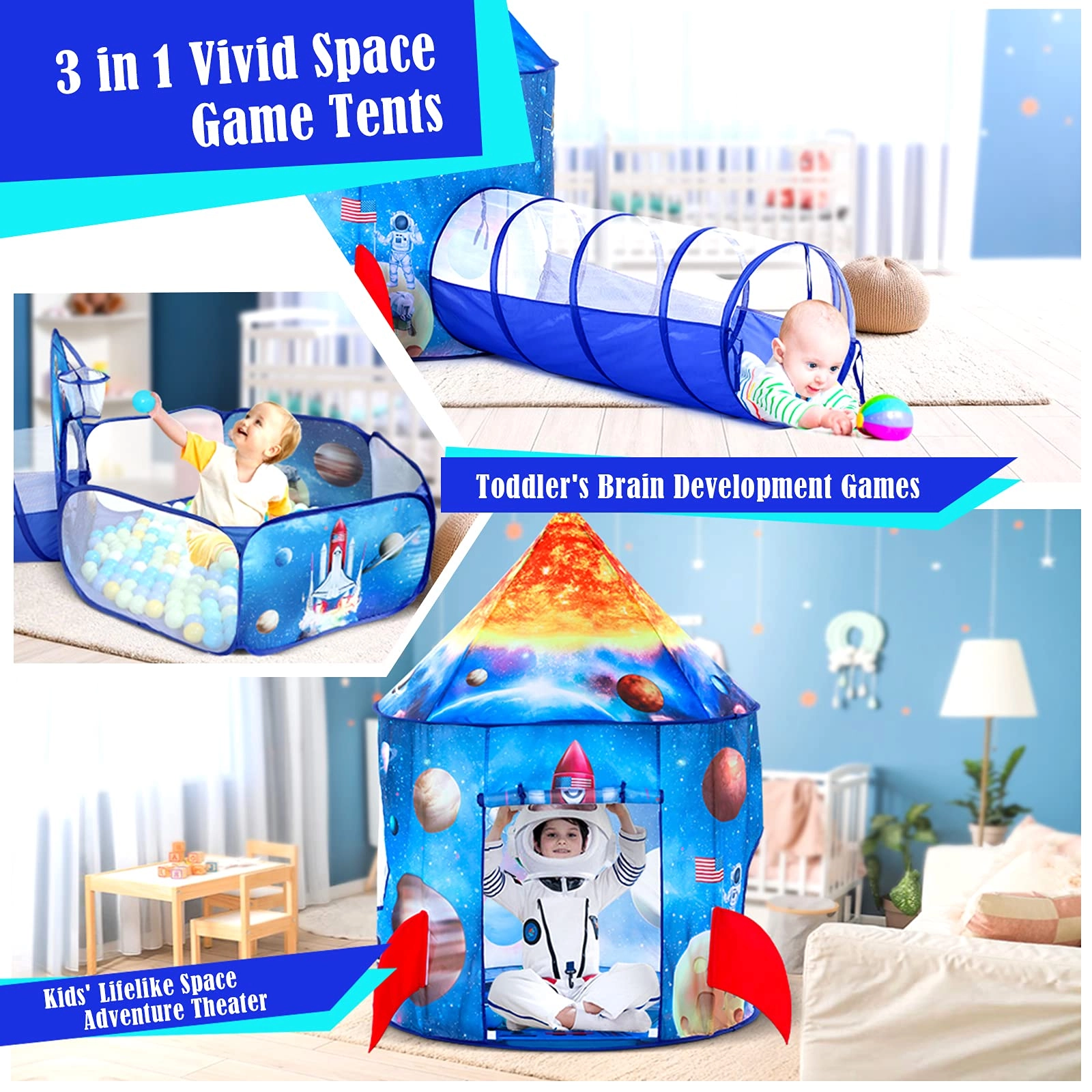 Princess Tent + Ball Pit + Crawl Tunnel