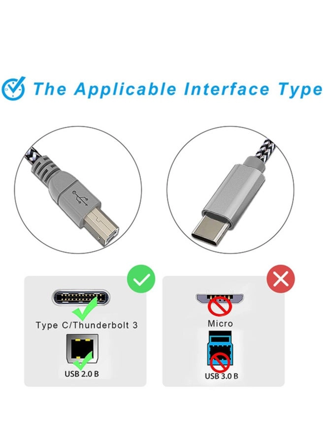 USB B to USB C Printer Cable USB C to USB B 1.5m
