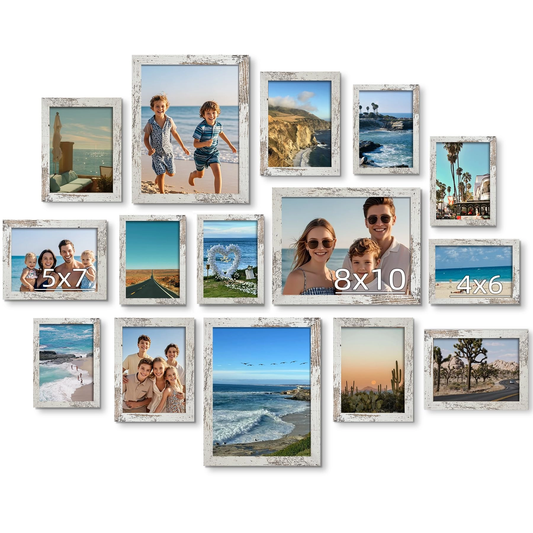 bescrcl Picture Frames Set - 3pcs 8x10, 6pcs 5x7, 6pcs 4x6 Pack