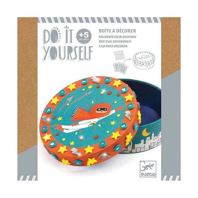 DJECO Super Treasure Box - Creative Crafting Kit Colorful Adhesive Designs