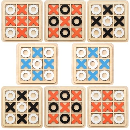 Wooden Tic Tac Toe Game - 8 PCS