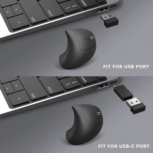 Vertical Ergonomic Optical Mouse - Bluetooth Wi-Fi