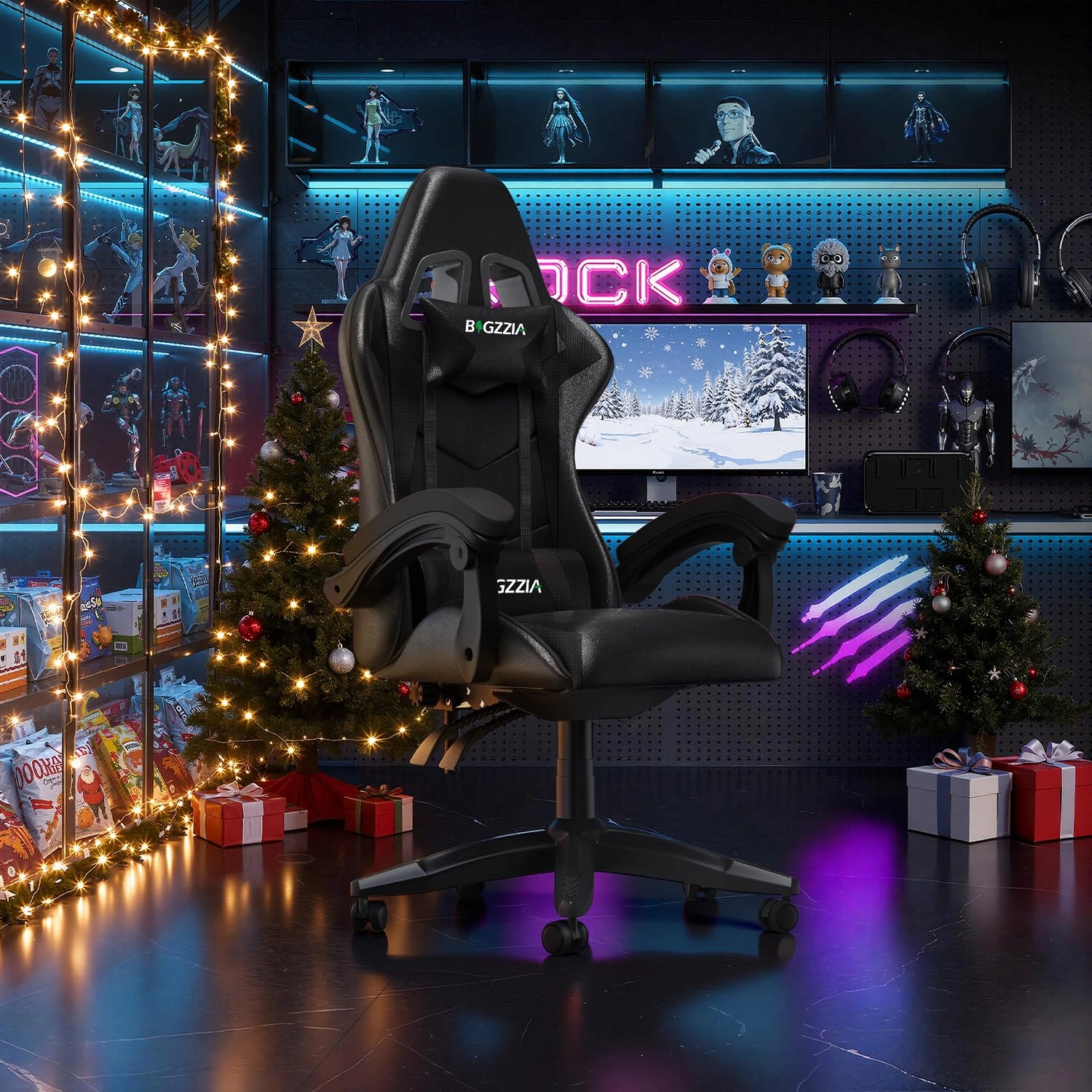 A gaming chair - Adjustable Height Reclining Feature