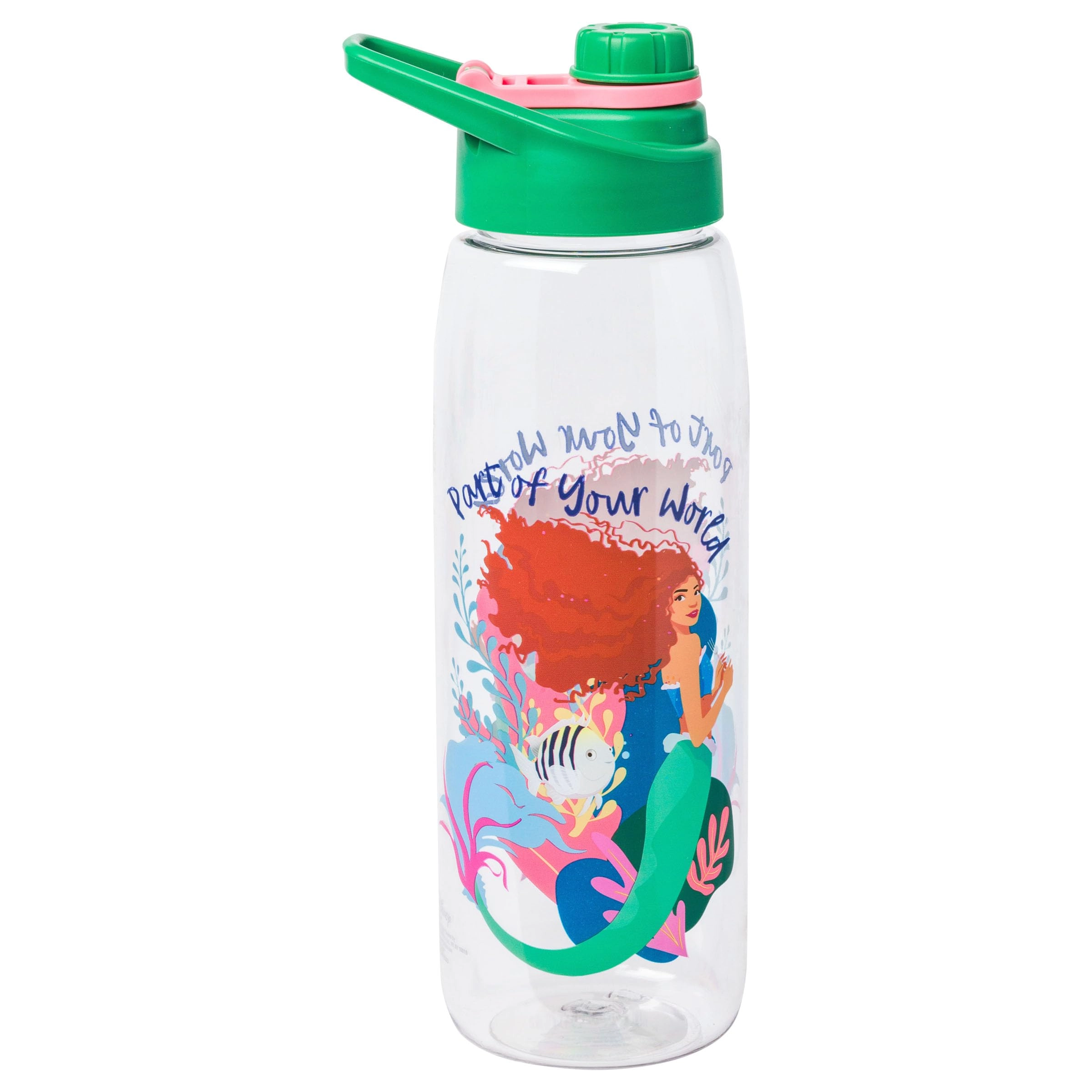 Silver Buffalo The Little Mermaid Ariel Water Bottle - Screw-On Lid