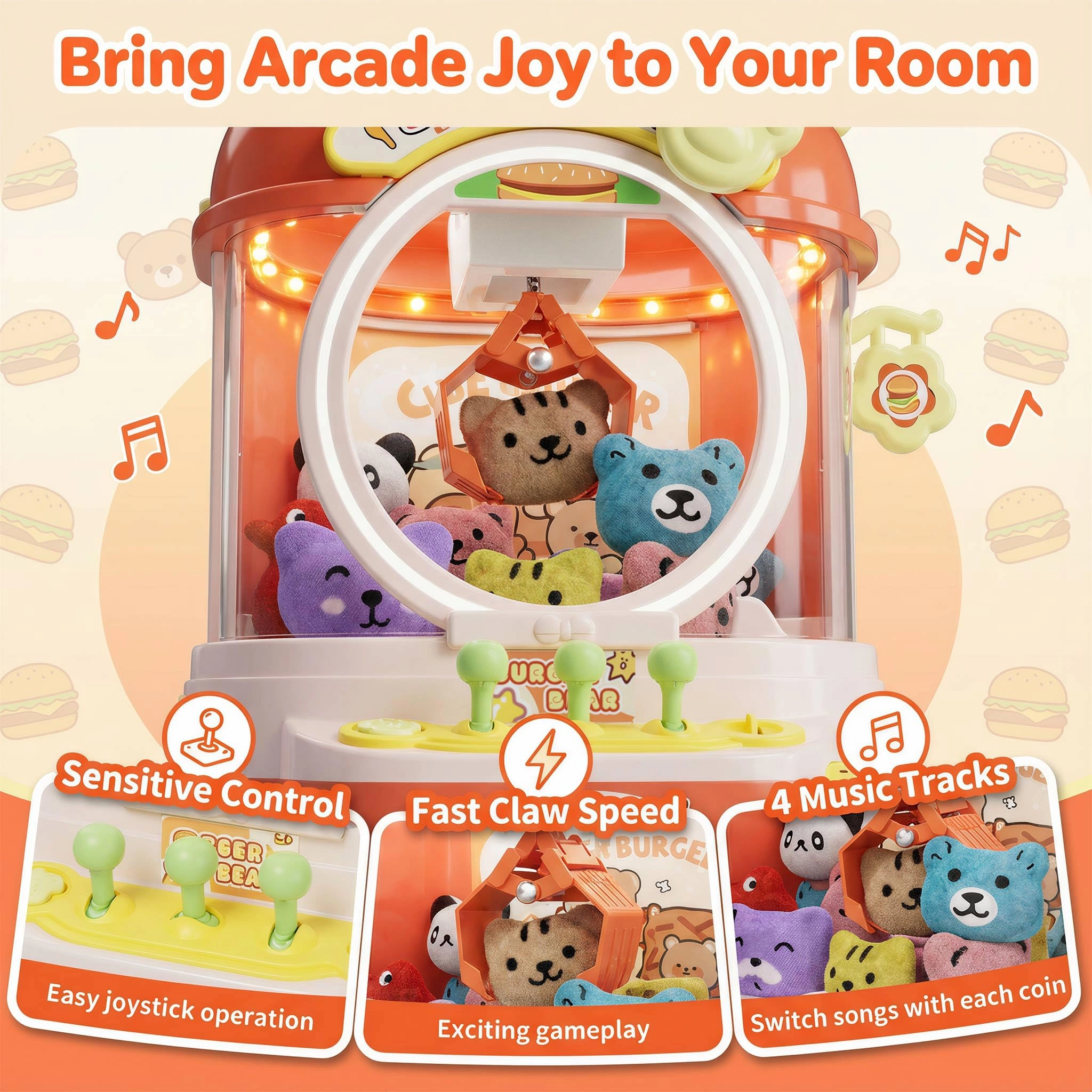 joyfox Claw Machine Burger Bear - 5 years+