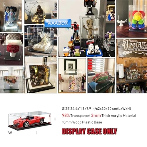 Display Case - 62 x 30 x 20 cm 3 mm Acrylic Transparent