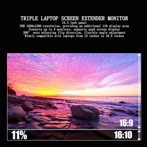 Triple Laptop Screen Extender Monitor - XUMIUZIYmo2c6lt7d0-13 15.3 inch 1920x1200