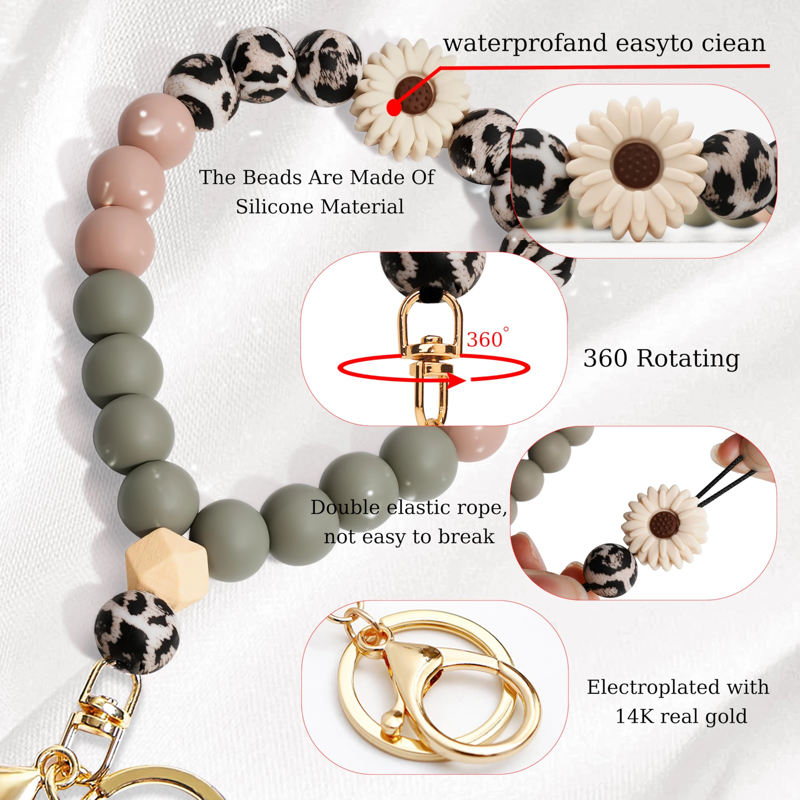 Beaded Keychain Wristlet - crystal keychain