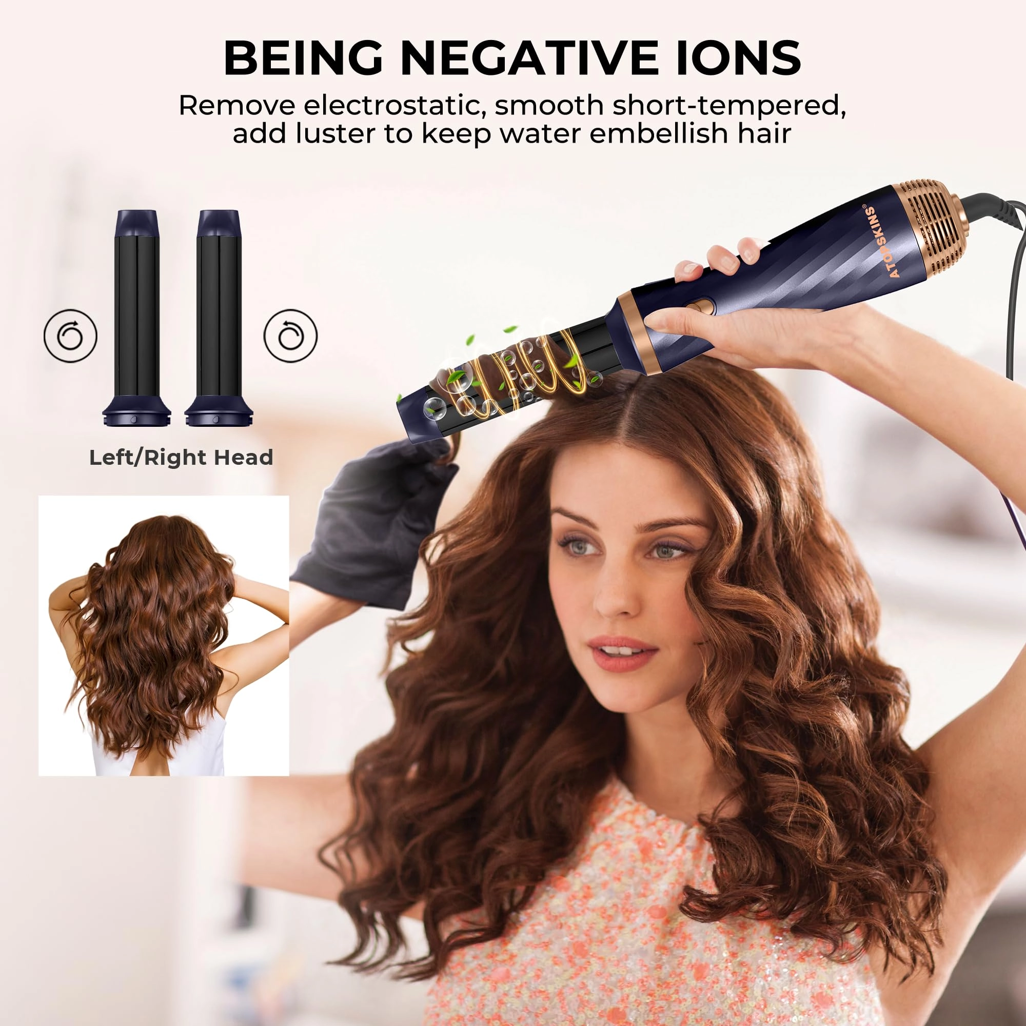 6 in 1 Hair Dryer Brush - 700 watts Gold