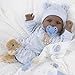 Reborn Baby Doll - 18 Inch Silicone African American Ages 3+ Gift Set