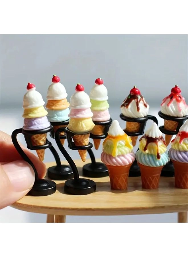 Miniature Ice Cream Cone Set - 4 pcs