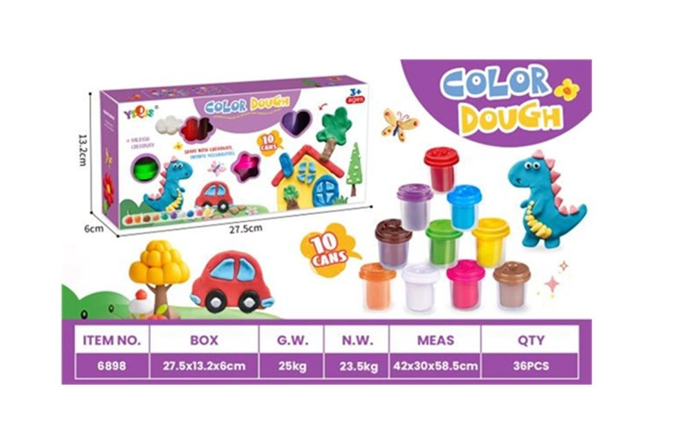 Color Play Dough - plasticine 1 Kg 10pcs.