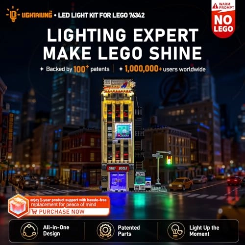 Light Set for The Daily Bugle (76342) - Plug-and-Play Pre-configured Wiring