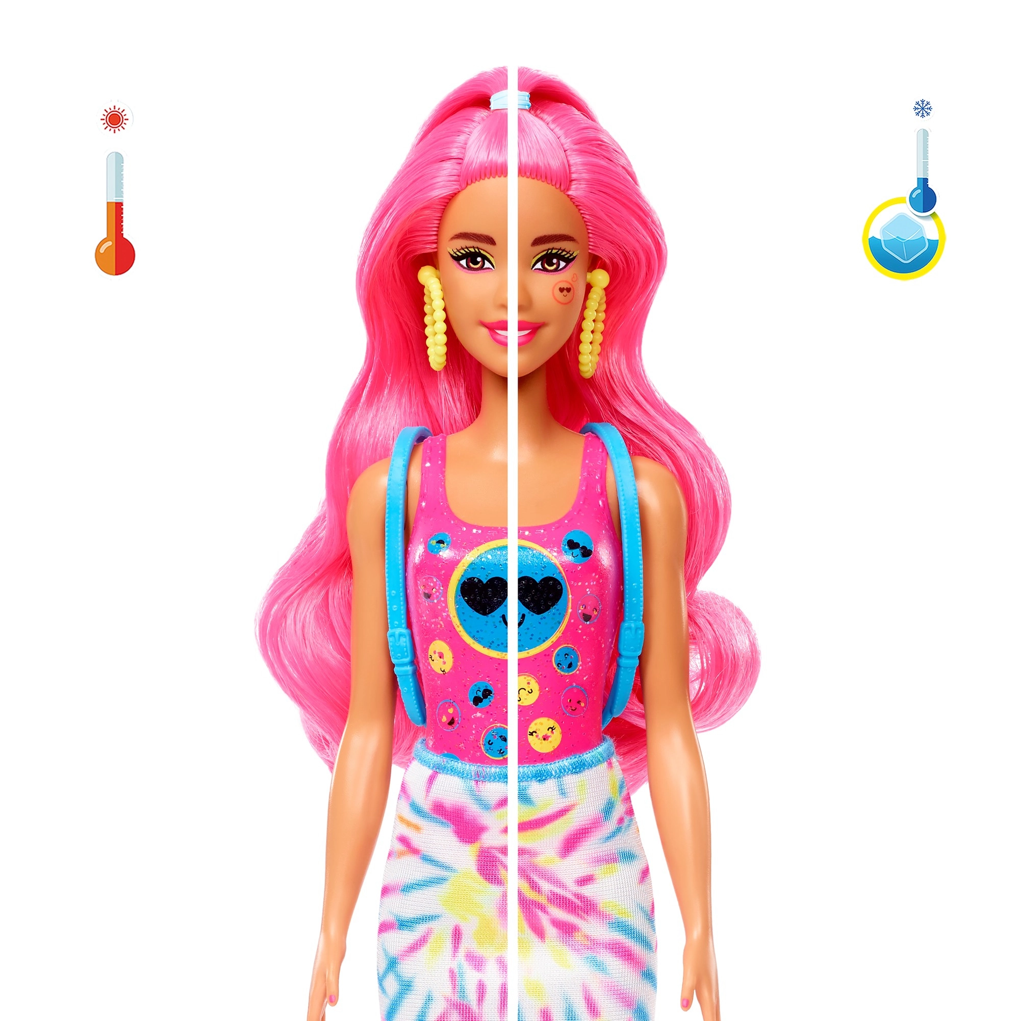 Barbie Color Reveal Glitter! Hair Swaps Doll - Glittery Blue 25 Hairstyling & Party-Themed Surprises Ages 3+