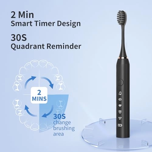 Electric Toothbrush - Ultrasonic 8 Brush Heads 5 Modes