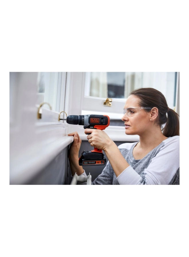 Cordless Power Drill + Battery - 1.5 Ampere-hour 18 V + Tool Set