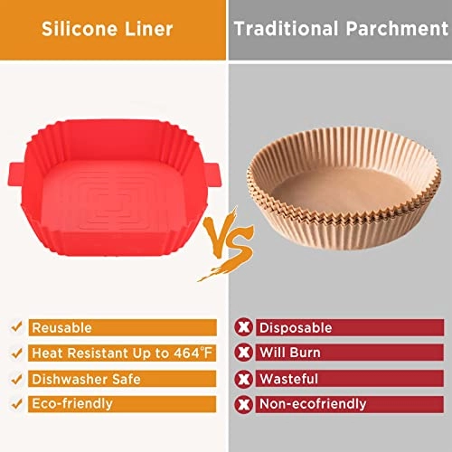 Air Fryer Silicone Pot Square Liners - 2 Cups