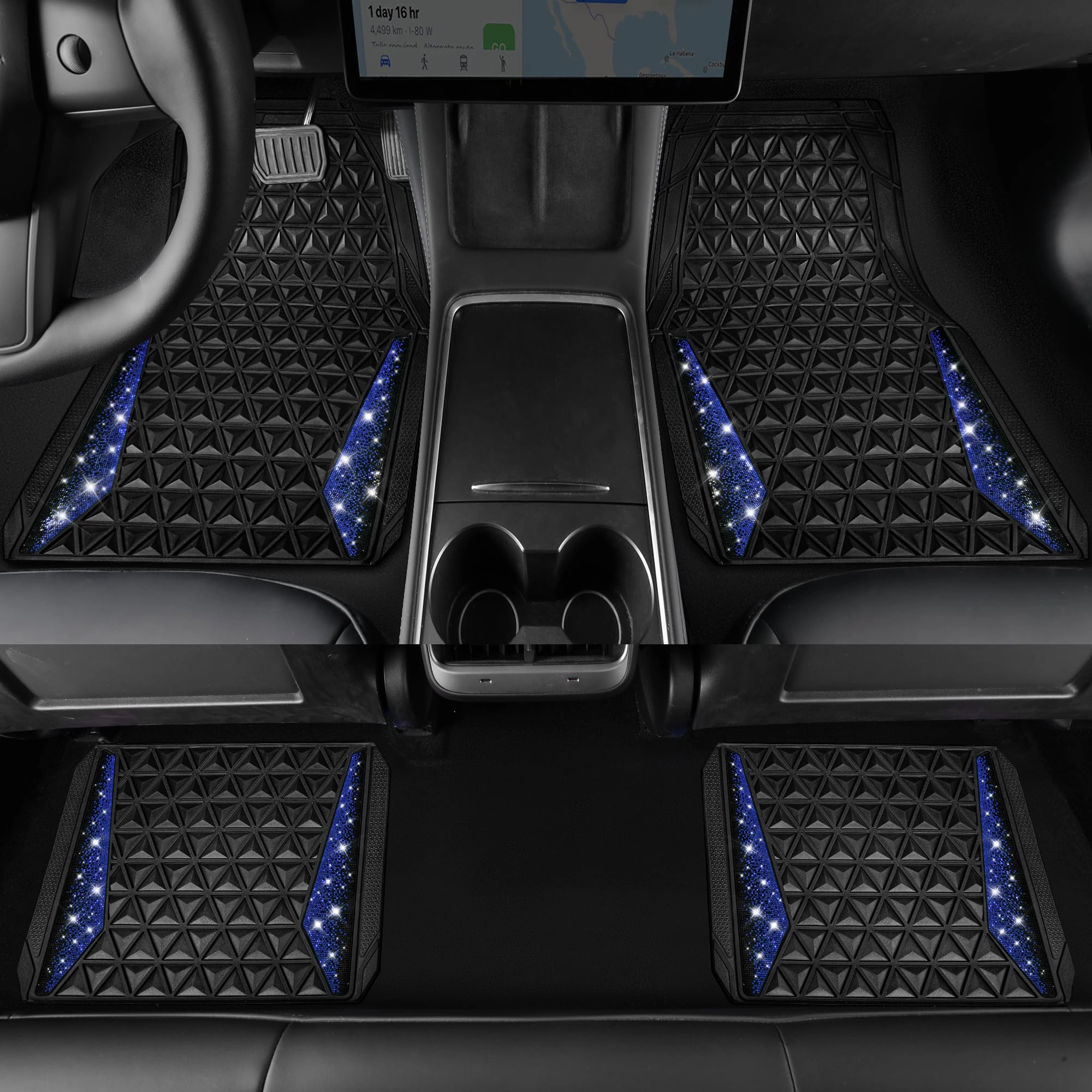 Bling Diamond Car Mats - 4.0 Count Universal Fit