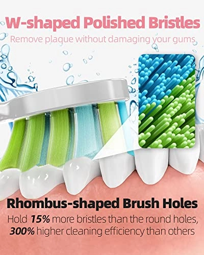 Sonic Electric Toothbrush - 6 Brush Heads 90-Day Battery
