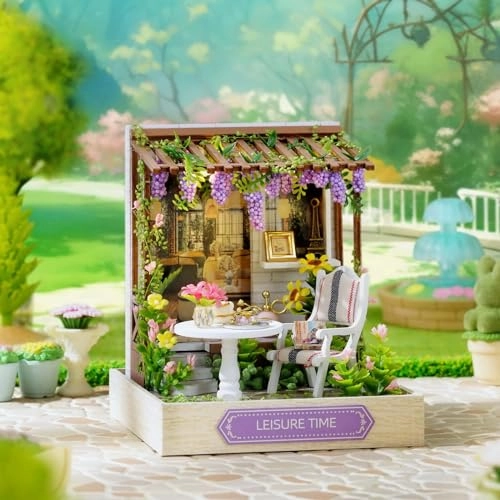 DIY Wooden Dollhouse Kit - Flower Pink World