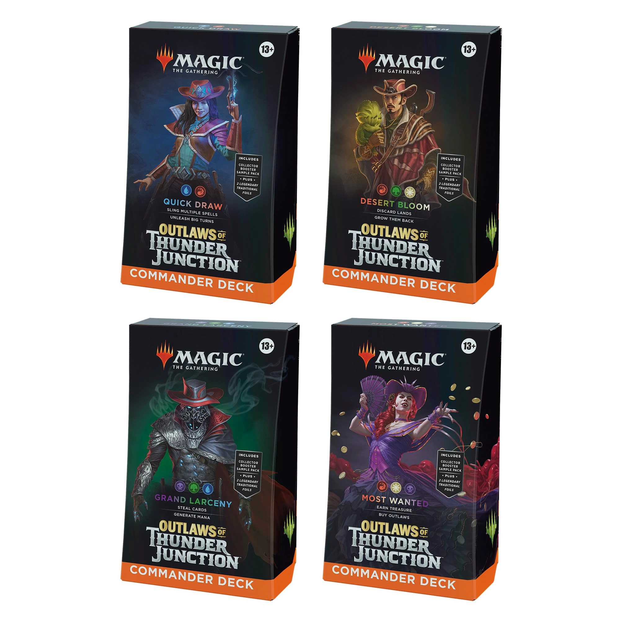 Wizards of the Coast Quick Draw - 100 cards + Desert Bloom - 100 cards + Grand Larceny - 100 cards + Most Wanted - 100 cards