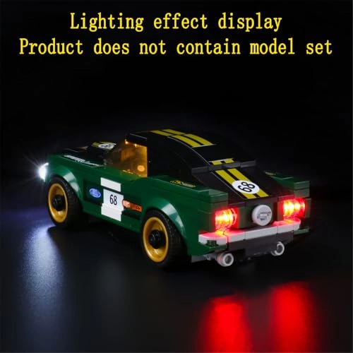LED Light Set for LEGO 1968 Ford Mustang Fastback Speed Champions 75884 - Plastic 1 4.5-5V