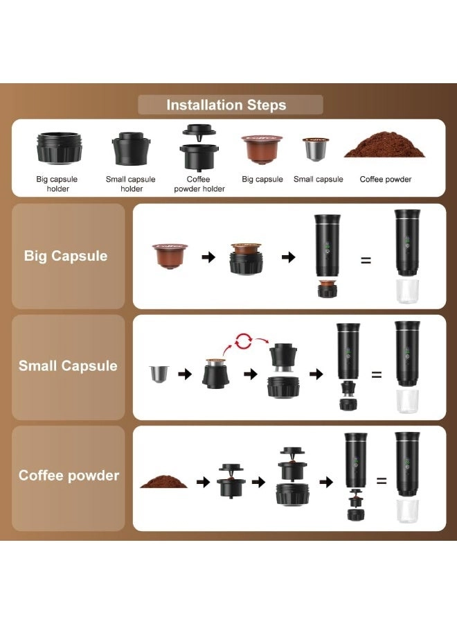 3-in-1 Portable Espresso - 7500mAh 20-bar USB-C