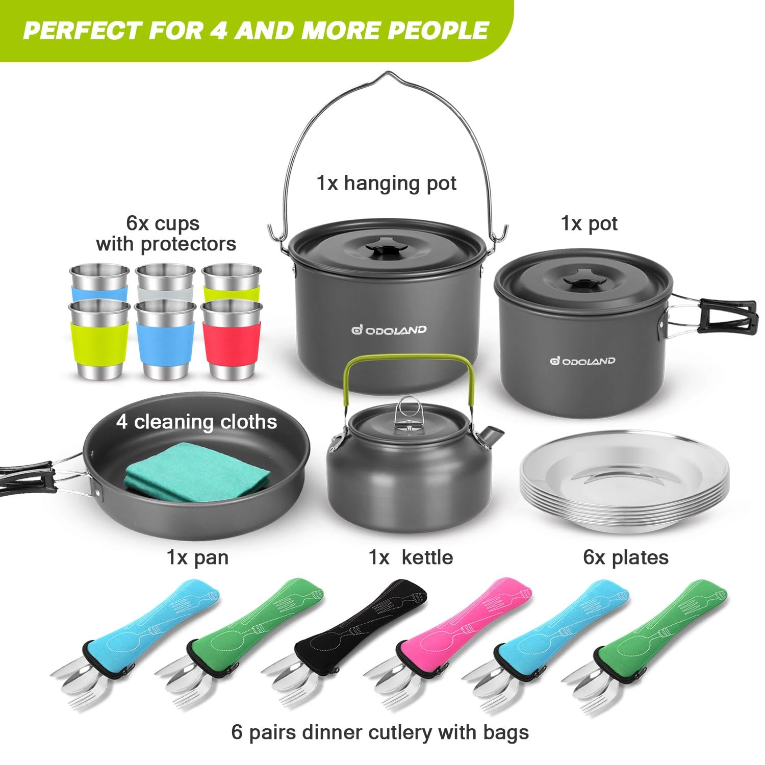 Camping Cookware Mess Kit - 39pcs
