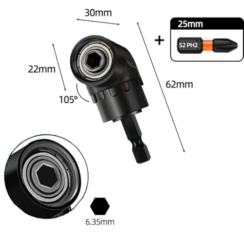 Right Angle Drill Attachment - 105 Degree 2 PCS